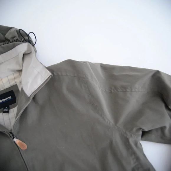Vintage London Fog Olive  Green Zip Up Windbreaker Jacket S - Picture 10 of 13